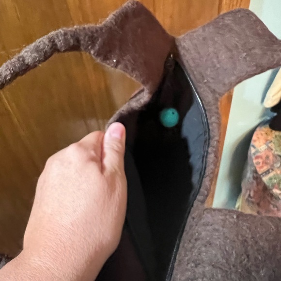 Cute Brown Felted Purse - Picture 4 of 5